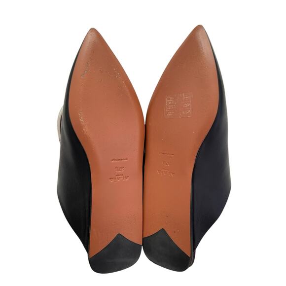 Alaia La Babouche Leather Pointy Toe Mules Ankle Strap Ring Statement 7.5/37.5 - Picture 8 of 10